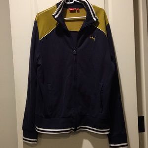 Puma mens zip up jacket/sweatshirt embroidered logo, has pockets size XL